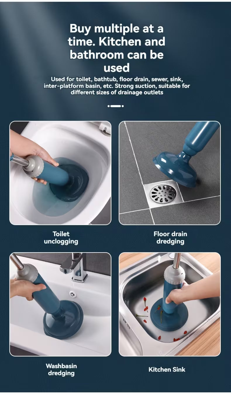borvat IBBO Krachtige Ontstopper Gootsteen Afvoer Plopper Blauw Met Gratis Buigborstel - Uncategorized